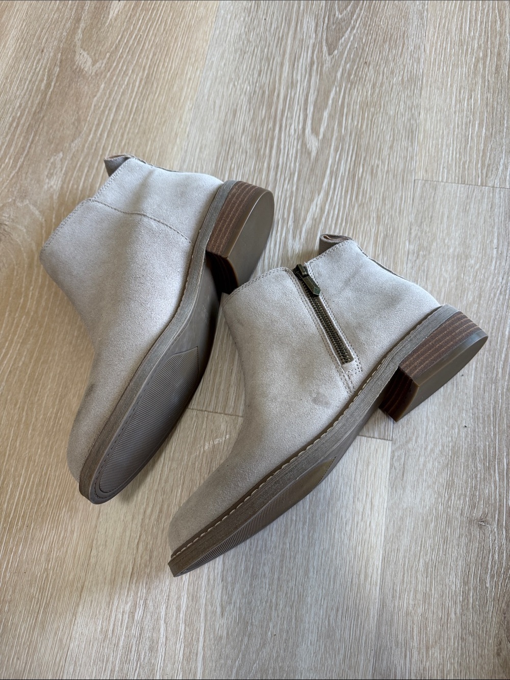 Crown Vintage Taupe Suede Chelsea Ankle Boots - Picture 2 of 7